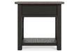 Tyler Creek Two-tone Chairside End Table - T736-107 - Gate Furniture