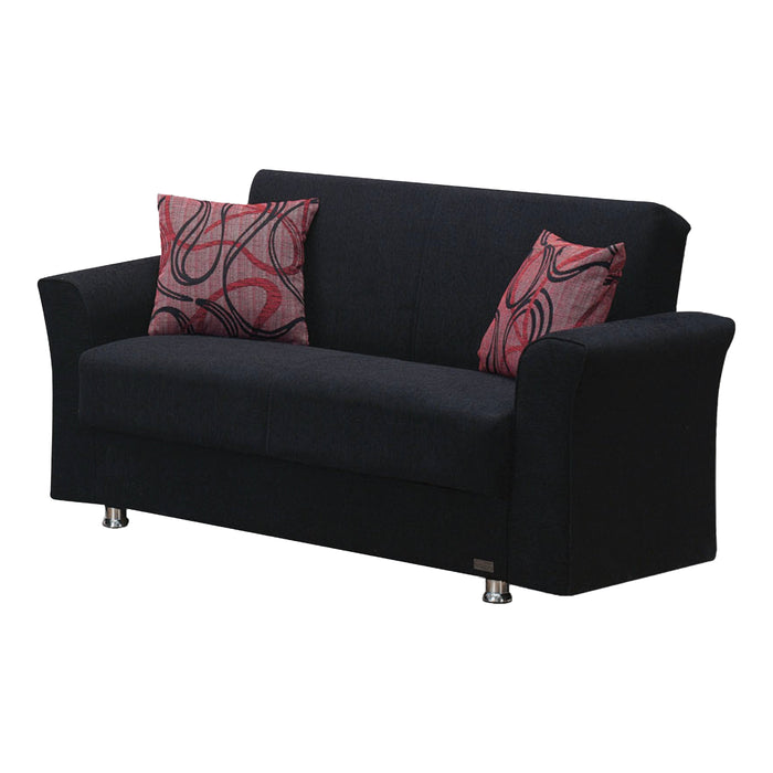 Utah 61 in. Convertible Sleeper Loveseat in Black with Storage - LS-UTAH - In Stock Furniture