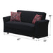 Utah 61 in. Convertible Sleeper Loveseat in Black with Storage - LS-UTAH - In Stock Furniture