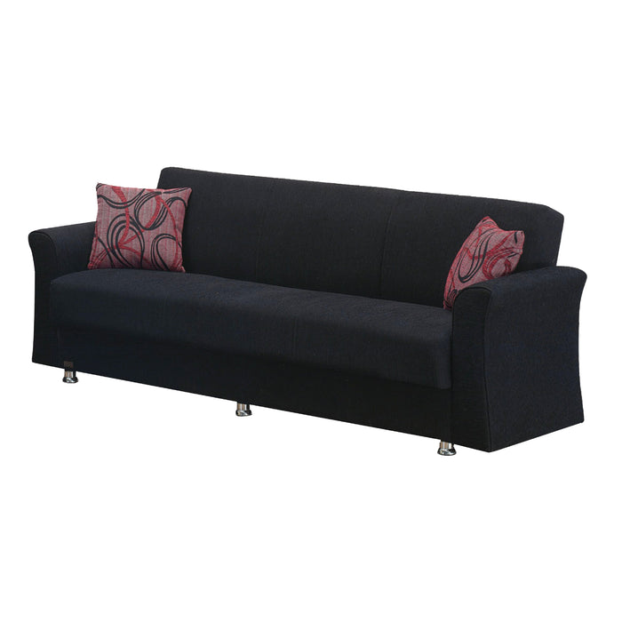 Utah 89 in. Convertible Sleeper Sofa in Black with Storage - SB-UTAH - In Stock Furniture