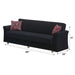 Utah 89 in. Convertible Sleeper Sofa in Black with Storage - SB-UTAH - In Stock Furniture