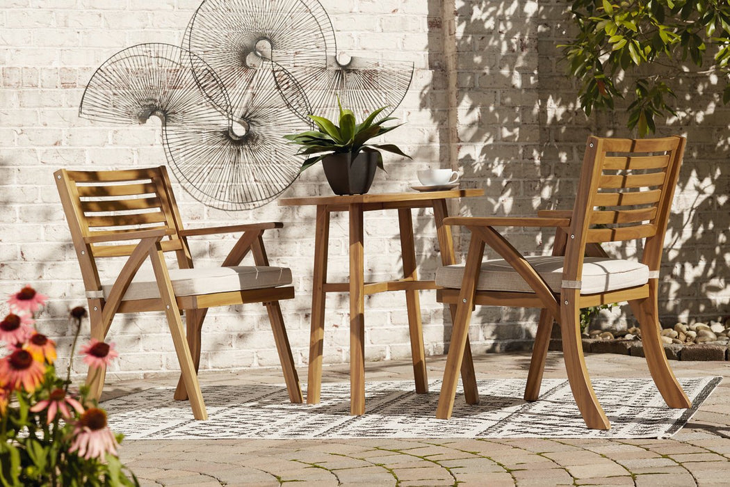 Vallerie Brown Outdoor Chairs with Table Set (Set of 3) - P305-050 - Gate Furniture