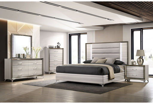 Zambrano White King Bed Group With Vanity Set - ZAMBRANO-WHITE-KBG W/ VANITY SET - Gate Furniture