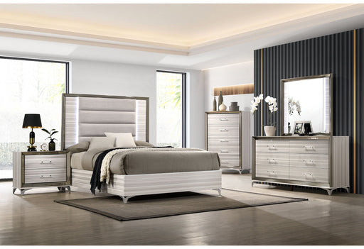 Zambrano White Queen Bed Group With Vanity Set - ZAMBRANO-WHITE-QBG W/ VANITY SET - Gate Furniture