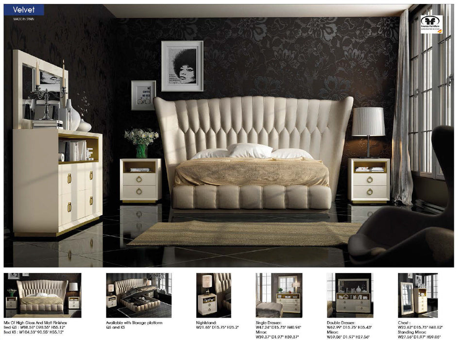 Velvet Bed Queen - In Stock Furniture