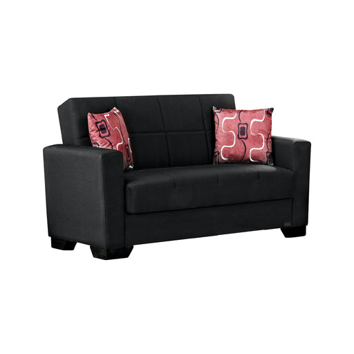 Vermont 63 in. Convertible Sleeper Loveseat in Black with Storage - LS-VERMONT-BLACK - In Stock Furniture