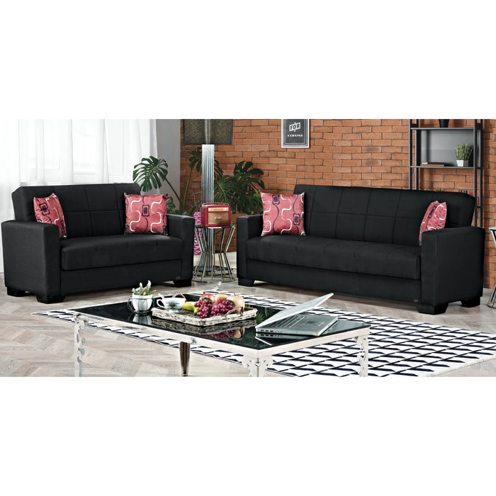 Vermont 63 in. Convertible Sleeper Loveseat in Black with Storage - LS-VERMONT-BLACK - In Stock Furniture