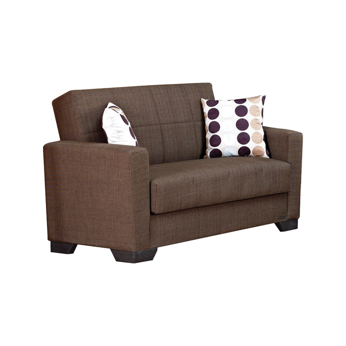 Vermont 63 in. Convertible Sleeper Loveseat in Brown with Storage - LS-VERMONT-BROWN - In Stock Furniture