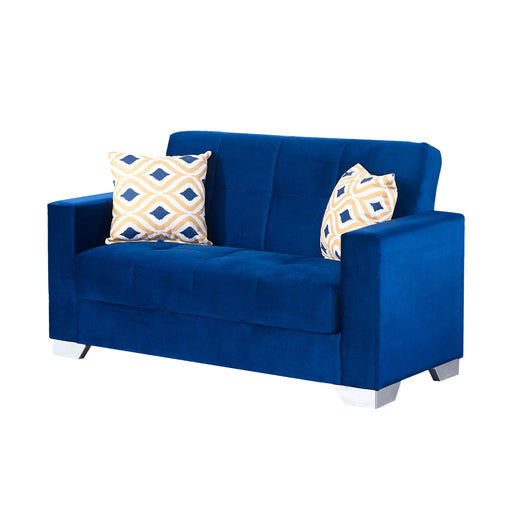 Vermont 63 in. Convertible Sleeper Loveseat in  with Storage - LS-VERMONT-BLUE - In Stock Furniture