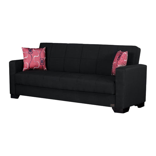 Vermont 82 in. Convertible Sleeper Sofa in Black with Storage - SB-VERMONT-BLACK - In Stock Furniture