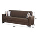 Vermont 82 in. Convertible Sleeper Sofa in Brown with Storage - SB-VERMONT-BROWN - In Stock Furniture