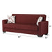 Vermont 82 in. Convertible Sleeper Sofa in Burgundy with Storage - SB-VERMONT-BURGUNDY - In Stock Furniture