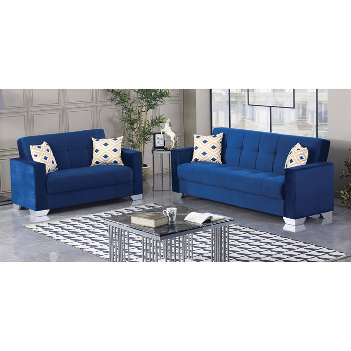 Vermont 82 in. Convertible Sleeper Sofa in Navy Blue with Storage - SB-VERMONT-BLUE - In Stock Furniture