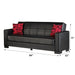 Vermont 84 in. Convertible Sleeper Sofa in Black Faux Leather with Storage - SB-VERMONT-PU - In Stock Furniture