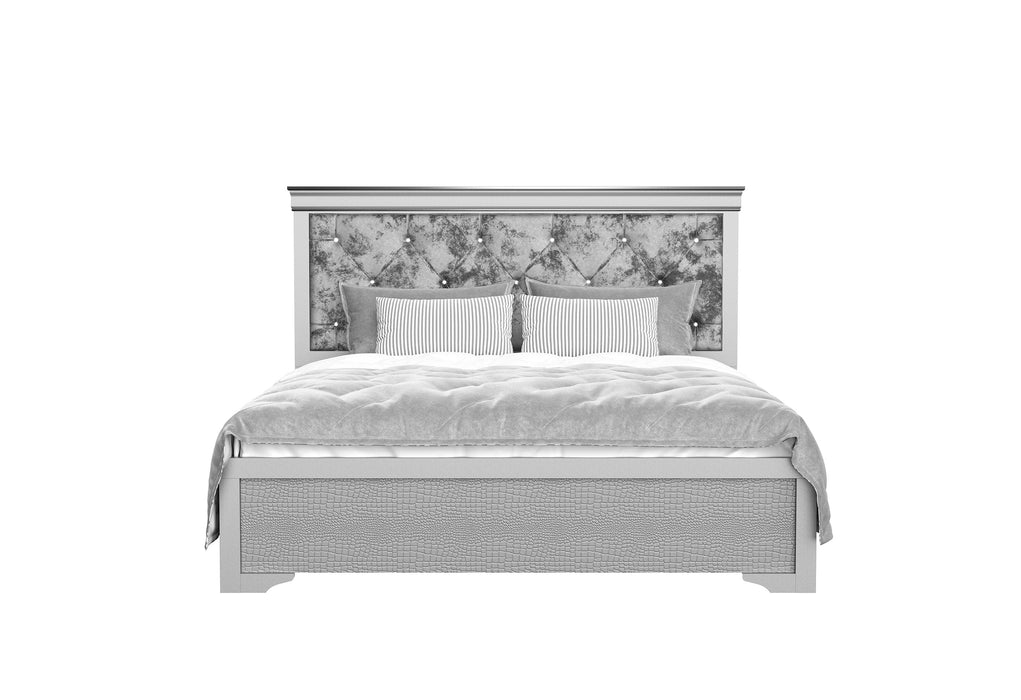 Verona Silver Queen Bed, Dresser And Mirror - VERONA-SILVER-QB+DR+MR - Gate Furniture