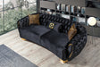 Victoria Black Velvet Sofa & Loveseat - VICTORIABLACK-SL - Gate Furniture