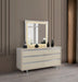 Viola Cream High Gloss Lacquer 4 pc Queen Bedroom Set - Gate Furniture