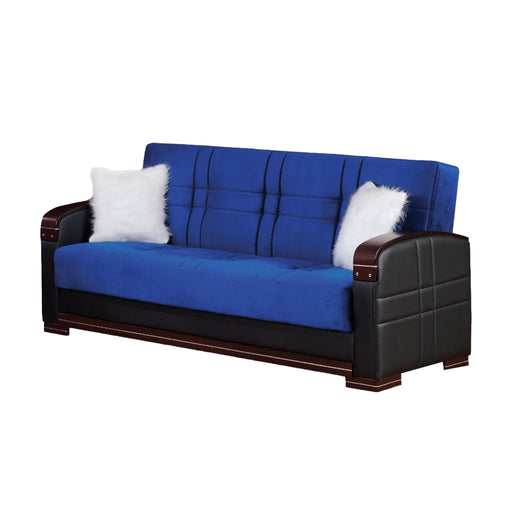 Virginia 89 in. Convertible Sleeper Sofa in Blue with Storage - SB-VIRGINIA-BLUE - In Stock Furniture