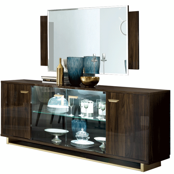 Volare 4 Door Buffet W/Mirror Set - In Stock Furniture