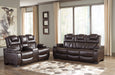 Warnerton Chocolate Power Reclining Living Room Set - Gate Furniture