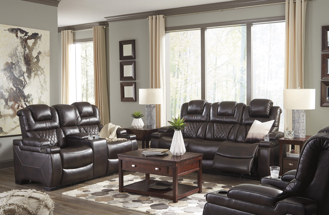 Warnerton Chocolate Power Reclining Living Room Set - Gate Furniture