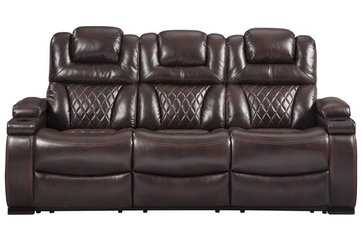 Warnerton Chocolate Power Reclining Sofa - 7540715 - Gate Furniture