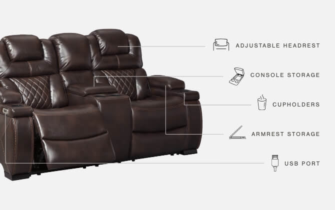 Warnerton Power Reclining Loveseat with Console - 7540718 - In Stock Furniture