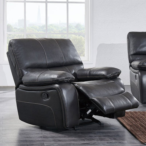 Waterfall Grey Glider Recliner - U0040-TQ GREY/BLK WELT-GR - Gate Furniture