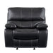 Waterfall Grey Glider Recliner - U0040-TQ GREY/BLK WELT-GR - Gate Furniture