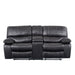 Waterfall Grey Reclining Loveseat - U0040-TQ GREY/BLK WELT-CRLS - Gate Furniture