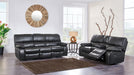 Waterfall Grey Reclining Loveseat - U0040-TQ GREY/BLK WELT-CRLS - Gate Furniture