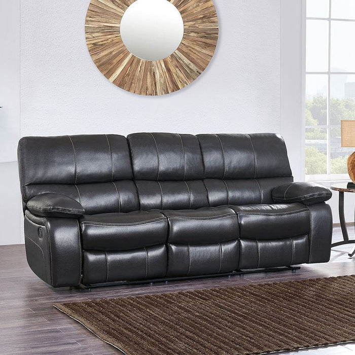 Waterfall Grey Reclining Sofa - U0040-TQ GREY/BLK WELT-RS - Gate Furniture