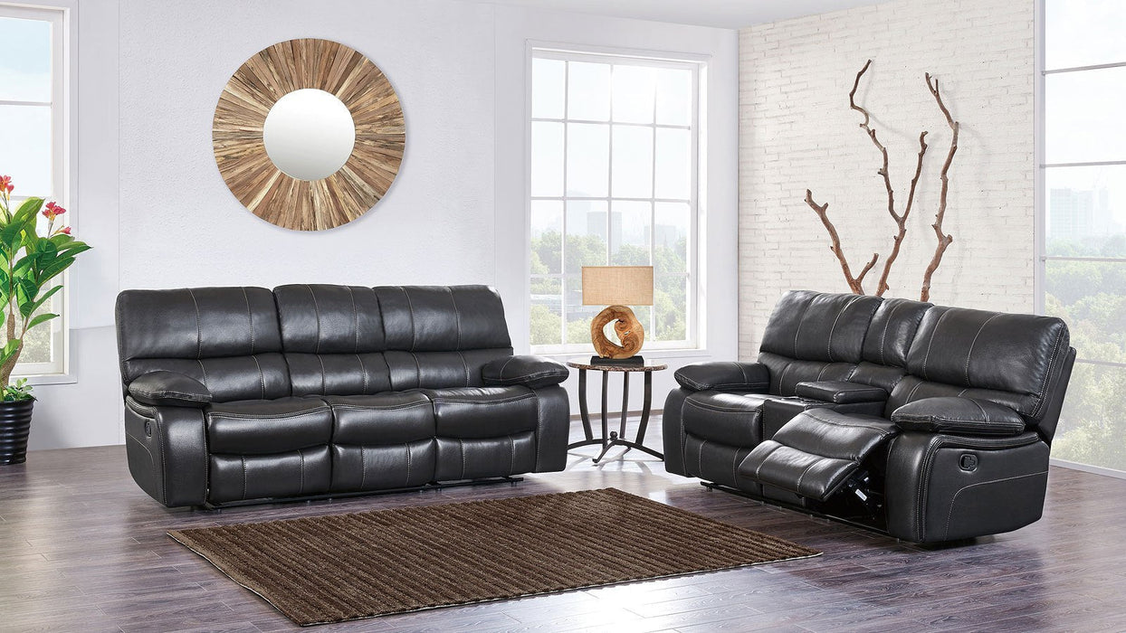 Waterfall Grey Reclining Sofa - U0040-TQ GREY/BLK WELT-RS - Gate Furniture