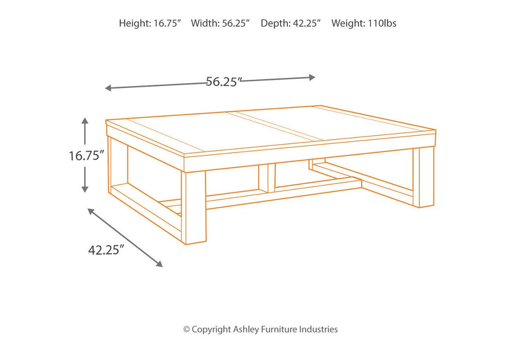 Watson Dark Brown Coffee Table - T481-1 - Gate Furniture