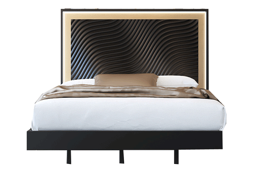 Wave Bed Dark Grey Queen - In Stock Furniture
