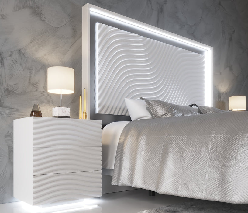 Wave Nightstand White Set - In Stock Furniture