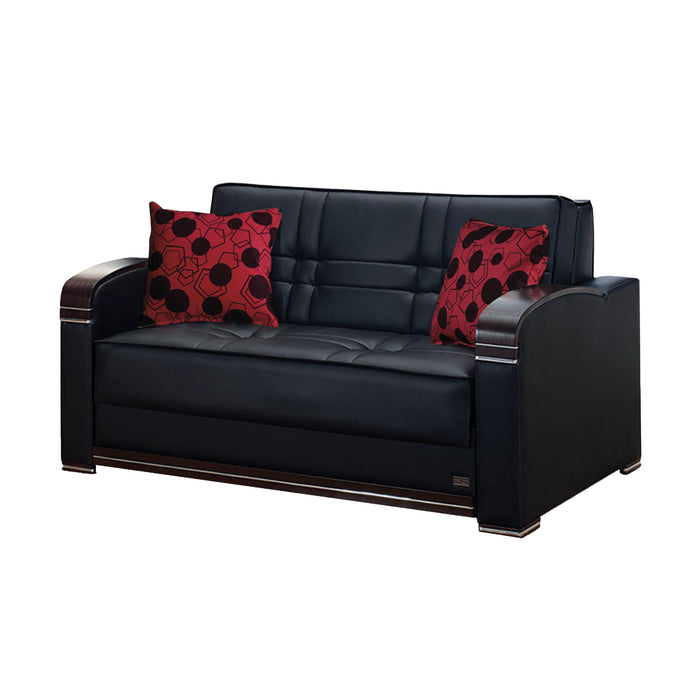 Westchester 64 in. Convertible Pull Out Loveseat in Black - LS-WESTCHESTER - In Stock Furniture