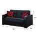 Westchester 64 in. Convertible Pull Out Loveseat in Black - LS-WESTCHESTER - In Stock Furniture