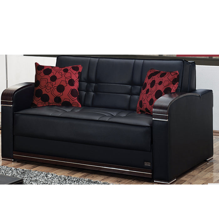 Westchester 64 in. Convertible Pull Out Loveseat in Black - LS-WESTCHESTER - In Stock Furniture