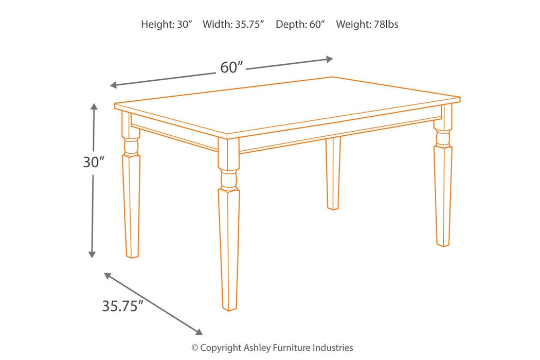 Whitesburg Brown/Cottage White Dining Table - D583-25 - Gate Furniture