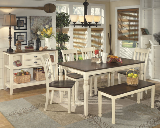 Whitesburg Brown-Cottage White Rectangular Dining Room Set - Gate Furniture