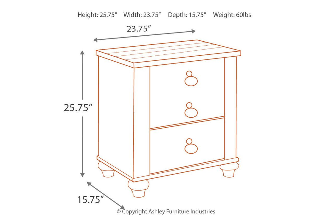 Willowton Two-tone Nightstand - B267-92 - Gate Furniture