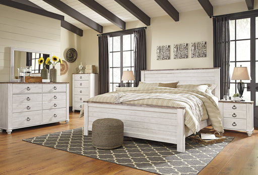 Willowton Whitewash Panel Bedroom Set - Gate Furniture