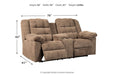 Workhorse Cocoa Reclining Loveseat with Console - 5840194 - Gate Furniture