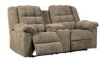 Workhorse Cocoa Reclining Loveseat with Console - 5840194 - Gate Furniture