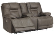 Wurstrow Smoke Power Reclining Loveseat with Console - U5460218 - Gate Furniture