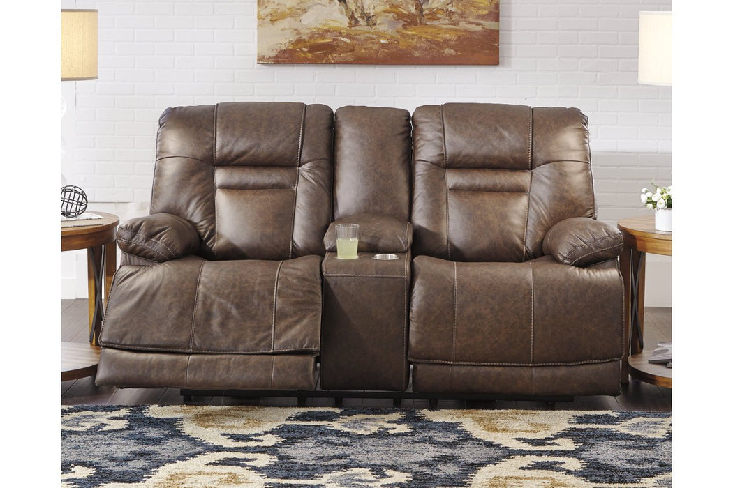 Wurstrow Umber Power Reclining Loveseat - U5460318 - Gate Furniture