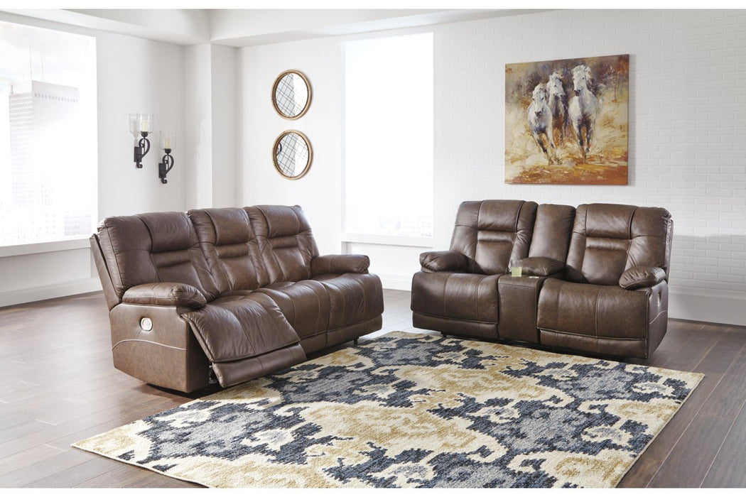 Wurstrow Umber Power Reclining Loveseat - U5460318 - Gate Furniture