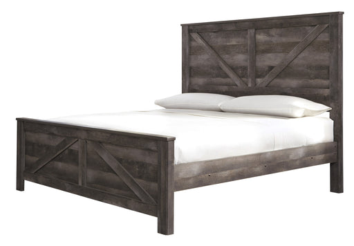 Wynnlow Gray King Crossbuck Panel Bed - Gate Furniture