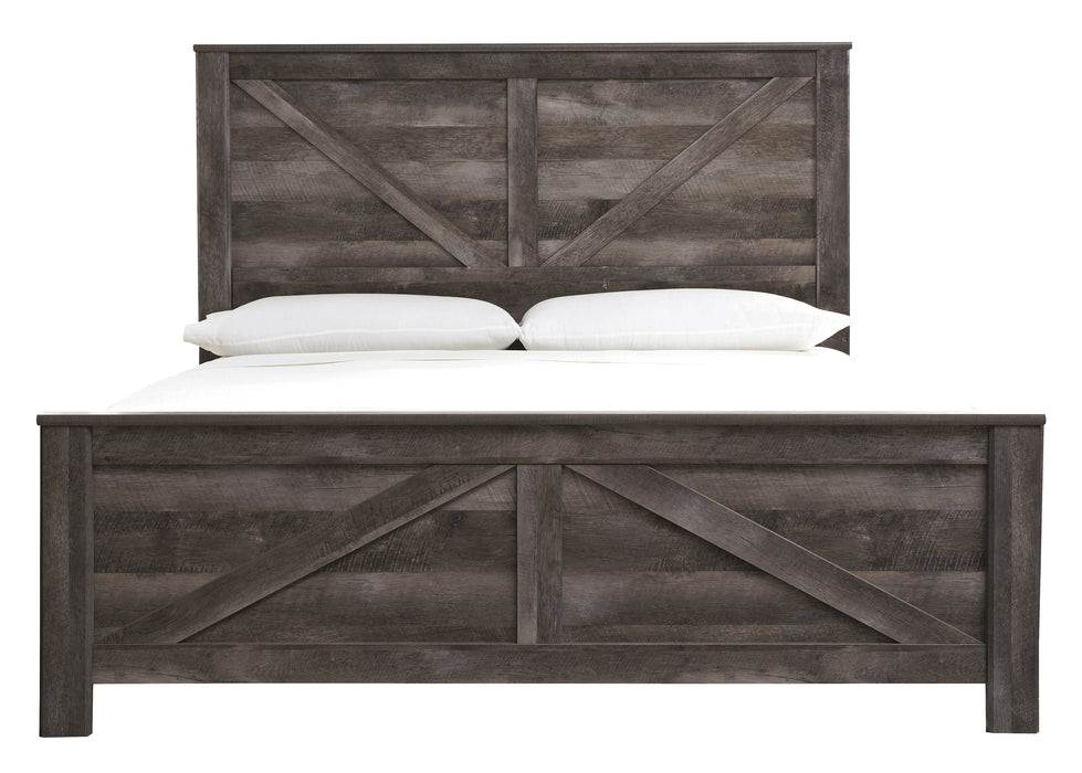 Wynnlow Gray King Crossbuck Panel Bed - Gate Furniture